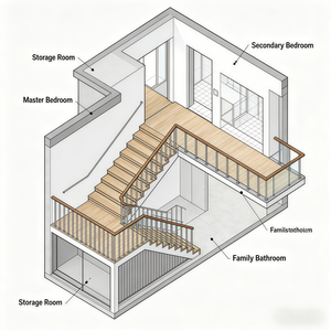 Conception <span class=keywords><strong>de</strong></span> villa américaine moderne à deux étages avec plan <span class=keywords><strong>de</strong></span> 3 chambres, garage pour <span class=keywords><strong>2</strong></span> <span class=keywords><strong>voitures</strong></span>, salle à manger, espaces extérieurs, design 3D - Product Image 5