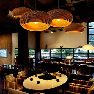 Lámpara colgante LED moderna para oficina en casa, diseño de FAROL DE ARTE Vintage, papel corrugado con Base E26 para diseño de sala de estar de restaurante - Product Image 3