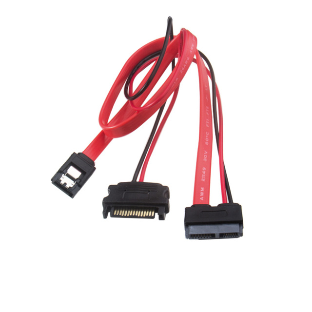 7+6 Pin Slimline SATA Cable for Slim Latop SATA DVD ROM CD-RW Drive Power Cable PC