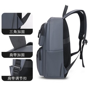 Men's <b>Backpack</b> <b>Large</b> Capacity Waterproof Laptop Bag For School And Travel Unisex Solid Color With Interior Zipper Pocket - Product Image 3