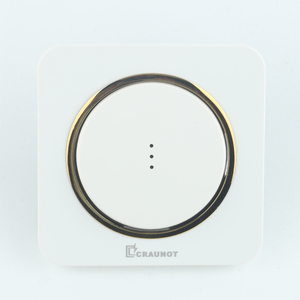 Interrupteur mural tactile CRAUNOT de luxe avec bordure dorée, panneau tactile rond, indicateur lumineux LED, capteur de mouvement pour usage domestique et hôtelier - Product Image 4