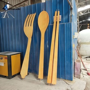 Juego de vajilla gigante de fibra de vidrio, escultura de tenedor/cuchara/palillos de gran tamaño para entrada de restaurante y decoración de patio de comidas - Product Image 4