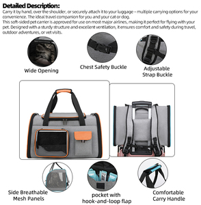 Evcil Hayvan Taşıma Çantası Sıcak Fırsat Yüksek Kalite Dayanıklı Havayolu Onaylı Kedi Çantası Evcil Hayvan Kafesleri Seyahat İçin Taşıyıcı 5050 - Product Image 3