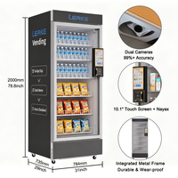 Máquina Expendedora LERKE de Alta Calidad para Bebidas y Aperitivos, Uso Comercial, con Pantalla Táctil de 10.1 Pulgadas y Gestión Basada en la Nube con SDK