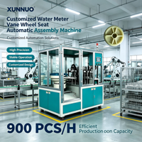 Mesin Perakitan Komponen Meter Air XUNNUO dengan Pemasangan Dudukan Roda Vane Otomatis Sistem Delta PLC Motor & Mesin