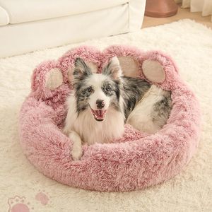 Lit pour chien toutes saisons en peluche, confortable pour petits et grands chiens, design Paw Plush, produits pour chiens - Product Image 2