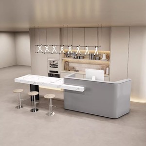 Bancone Reception per Hotel, Aziende, Club, Uffici, Negozi di Abbigliamento, Saloni di Bellezza, Bar, Cassa, Bancone per Verniciatura Personalizzato - Product Image 4