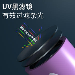 Lámpara UV portátil T9784 de 365 nm con luz LED COB para la detección de hongos en la piel y la evaluación de antigüedades con batería 18650 - Product Image 3