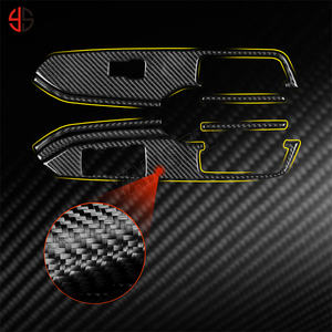 Accessoires de voiture en fibre de carbone, panneau de verrouillage de porte de lève-vitre, autocollant de garniture modifié pour <span class=keywords><strong>Ford</strong></span> Mustang 2024 2025 - Product Image 5