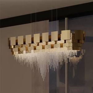 High Quality <b>Led</b> Pendant <b>Lights</b> Hotel Living <b>Room</b> Modern Lighting High Ceiling Crystal Chandeliers - Product Image 5