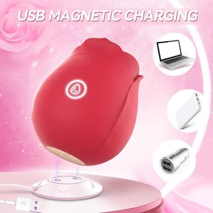 Juguete Sexual en Forma <span class=keywords><strong>de</strong></span> Rosa para Mujeres, Vibrador con Succión, Estimulador <span class=keywords><strong>de</strong></span> Clítoris y Pezones, 10 Modos <span class=keywords><strong>de</strong></span> Succión, Estimulador <span class=keywords><strong>de</strong></span> Punto G, Silicona, Recargable por USB - Product Image 4