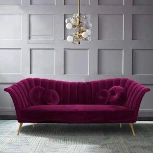 Sofá de terciopelo con pata de acero inoxidable dorado para sala de estar, banquete, <span class=keywords><strong>chaise</strong></span> <span class=keywords><strong>longue</strong></span> de ocio - Product Image 2
