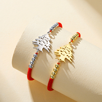 Bracelet ajustable en acier inoxydable avec breloque cèdre du Liban, chaîne tressée, symbole patriotique du Liban, bijoux cadeaux