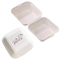 Boîtes à gâteaux et à hamburgers rectangulaires jetables en gros, emballages pour desserts, boîtes bento à emporter, boîtes à lunch biodégradables, modèle Ky61