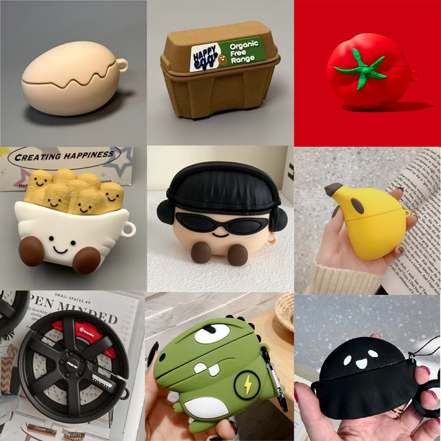 Cartoon 3D Comic Design Cover Case for Airpods Pro Pro2 2nd Generation Silicon Protective Earphone Case Full Protection Cover