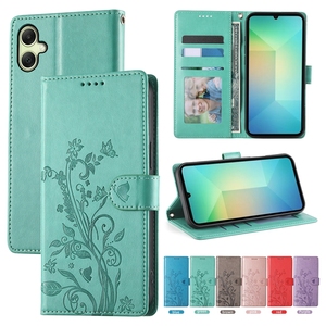 Funda de Cuero con Diseño de Mariposa y Flores para <span class=keywords><strong>Samsung</strong></span> <span class=keywords><strong>Galaxy</strong></span> S26 Plus Ultra A07 A17 A27 A37 A57 5G, con Ranuras para Tarjetas y Función de Soporte - Product Image 1