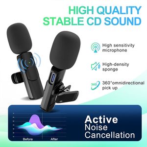 Clip inalámbrico Lavalier Micrófono Reducción de ruido Tarjeta de sonido para teléfono móvil con receptor magnético para teléfono inteligente - Product Image 3