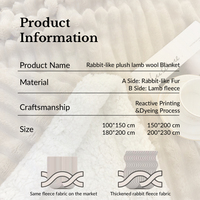 Couverture en polaire sherpa à rayures, douce et hypoallergénique, en fausse fourrure de lapin, anti-boulochage, teinture réactive, logo personnalisé, commande en gros