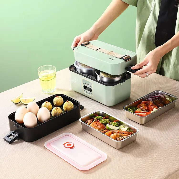 New Adult 304 Stainless Steel Multifunctional Heated Bento Lunch Box Electric Lunch Box Food Warmer For Office