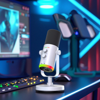 Kit de microphone filaire cardioïde professionnel RVB Micro de bureau USB Plug-and-Play avec jeu de puces audio Podcast pour utilisation en studio
