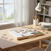 Petite planche de puzzle en bois avec plateau de puzzle en feutre en bois de 2 tailles pour enfants