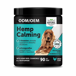 Complément alimentaire pour animaux de compagnie, friandises apaisantes pour chiens et chats, OEM/ODM, favorise la relaxation et la tranquillité, réduit les comportements agressifs et destructeurs - Product Image 1
