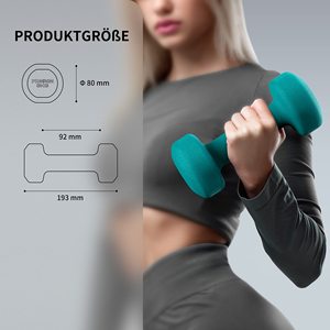 PROIRON 3kg Mancuernas recubiertas de neopreno Equipo de fitness de calidad premium para ejercicio en casa Pilates Gimnasio - Product Image 5
