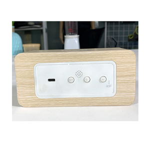 Sheerfond Đa Chức Năng Không Dây Sạc Gỗ Điều Khiển Bằng Giọng Nói Bảng Thông Minh Đồng Hồ Báo Thức LED Hiển Thị Tùy Chỉnh Thiết Kế Hiện Đại - Product Image 6