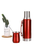 Botol air panas terisolasi vakum dinding ganda stainless steel termos pot termos yerba mate kapasitas besar 1300ml kustom