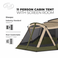 Tente de camping familiale spacieuse Kawagebo Kamp (KK) pour 11 personnes avec murs droits et espace moustiquaire – Fournisseur de tentes de camping extérieures