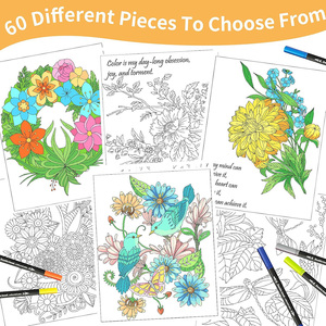 Carnet de coloriage personnalisé pour adultes, carnet à spirale, journal, impressions d'animaux et de fleurs, livre de coloriage pour enfants, impression de livres - Product Image 3