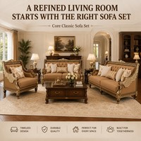 Klassische Amerikanische Wohnzimmer-Sofa-Kollektion Sessel Zweisitzer 3-Sitzer Koordinierte Villa Großhandel Projekt-Möbel