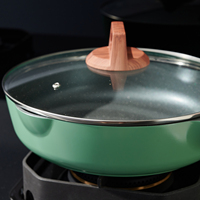 Poêles à frire antiadhésives Poêles et poêles à frire de 11 pouces, poêle en céramique avec bec verseur, poêle non toxique pour cuisinière, induction, gaz,