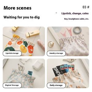 Bolsa de Almacenamiento Portátil de Moda, Monedero con Colgante Bonito para Lápiz Labial y Monedas, Bolsa de Maquillaje Pequeña de Tela y Aluminio, Venta al por Mayor - Product Image 5