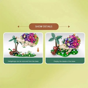 Chính hãng mô hình lớn 988 + pcs nhà máy hoa xây dựng khối Bộ Dễ Thương HEDGEHOG hoa Bộ mô hình đồ chơi ý tưởng quà tặng - Product Image 3