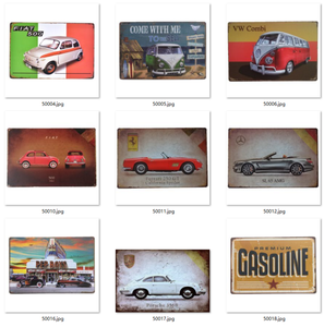 Vente en gros Pub Restaurant Bar Art mural Peinture Bus Plat Plaque métallique <span class=keywords><strong>Indian</strong></span> Motorcycle Tin Signs - Product Image 3