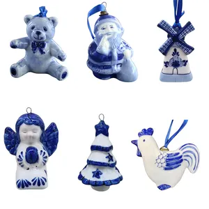 RXBW-série forma irregular moinho de vento urso cavalo águia ângulo papai noel cerâmica natal ornamentos árvore decoração