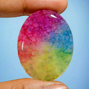 Pierre précieuse cabochon en quartz solaire arc-en-ciel naturel changeant de couleur, offerte au prix par carat, idéale pour la fabrication de bijoux professionnels - Product Image 4
