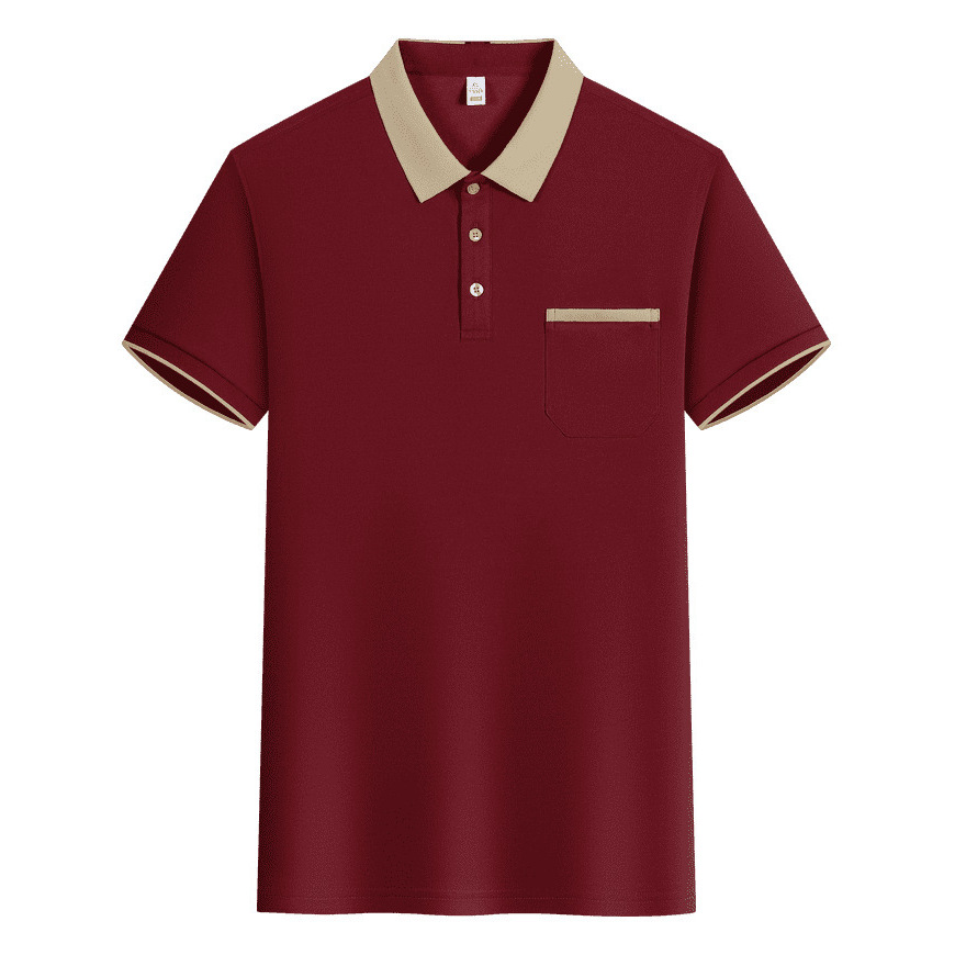 Burgundy Khaki Collar