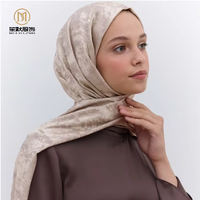 Villus Rose Personnalisable Conception Satin Soie Ethnique Bandanas 110*110cm Imprimé Carré Hijab Écharpe Musulman Bébé Tudung En Gros