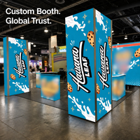 Stand d'exposition Detian : Toile de fond lumineuse portable 10x10 pour salon professionnel, montage sans outil, sublimation thermique