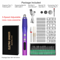 Stylo de gravure électrique réglable à 3 vitesses avec 30 embouts, outil de gravure rotatif DIY, machine de gravure sur métal pour bijoux, bois, verre, jade
