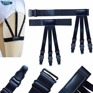 2 pièces de maintien de chemise K2030 avec pinces de fixation antidérapantes, jarretelles élastiques pour cuisses pour hommes, attaches de chemise - Product Image 1
