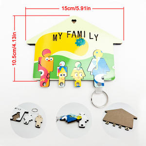 Cadeaux du Nouvel An, remerciement client, supports de sublimation de luxe, <span class=keywords><strong>porte</strong></span>-clés en MDF, <span class=keywords><strong>porte</strong></span>-clés familial - Product Image 6
