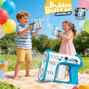 Pistolet à bulles électrique automatique à double tête avec lumière et musique, jouet souffleur de bulles pour enfants, idéal pour les fêtes en plein air, les jeux d'été et les cadeaux - Product Image 1