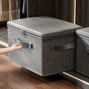 Classic Foldable Rectangle Cationic Large-capacity Clothing Organizer <strong>Storage</strong> <strong>Box</strong> with <strong>Lid</strong> and Zipper Portable Layered Design - Product Image 4