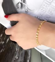 Bracelet jonc minimaliste en or véritable 18 carats (Au750) 4 mm pour femmes et filles Xinfly – Bijou tendance pour mariage et fête, idéal pour les enfants