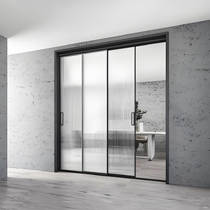 Porte coulissante moderne en alliage d'aluminium, double vitrage, verre trempé, quincaillerie de marque allemande, isolation phonique pour <span class=keywords><strong>garage</strong></span> et maison - Product Image 4