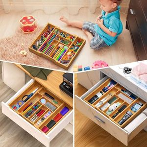 Bamboo Expandable Silverware Drawer Organizer Adjustable Kitchen Utensil Tray for Forks and Knives for Bedroom and Living Room - Product Image 6