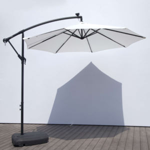 300cm moderne extérieur offset Patio parapluie solaire plaque <span class=keywords><strong>LED</strong></span> lumières puissance gratuite <span class=keywords><strong>parasol</strong></span> extérieur pour meubles d'hôtel - Product Image 3
